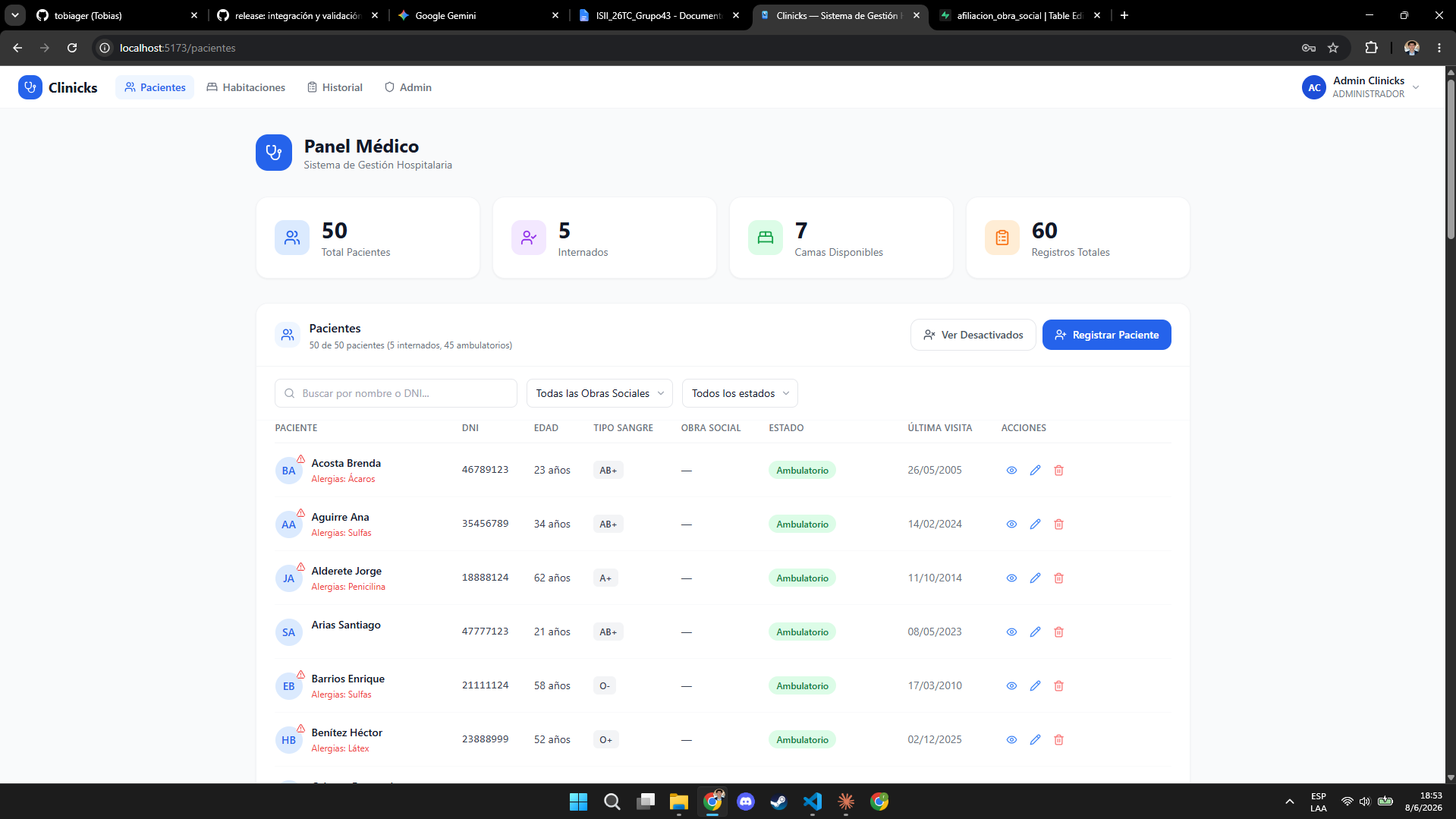 Clinicks – Plataforma de Gestión Hospitalaria